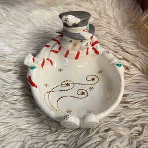 🆕 Lenox snowman treat dish 🆕